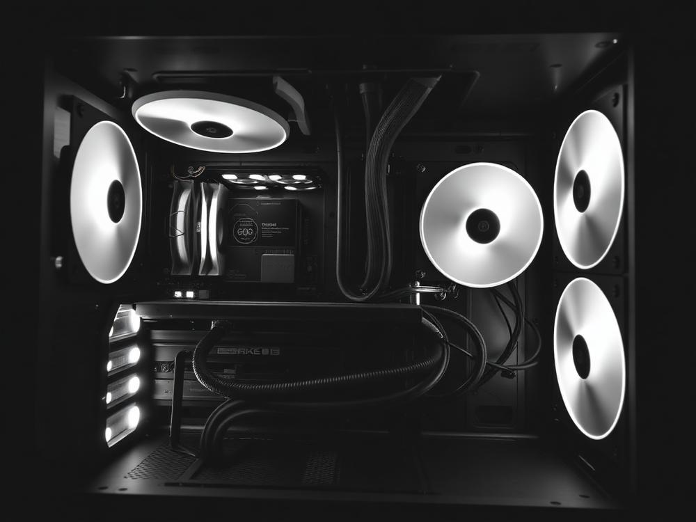 Interior de computador limpo e com cabos organizados após a manutenção